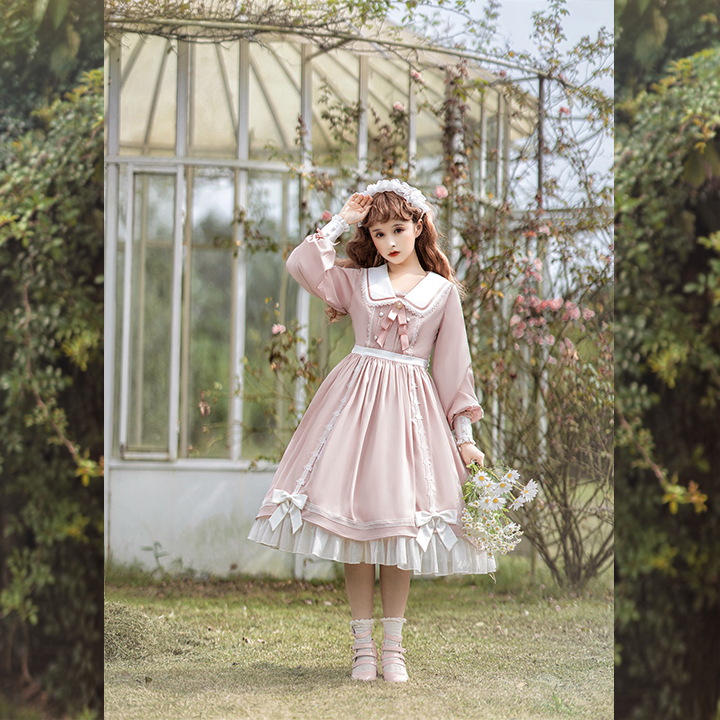 OP Dress♥Ready to Ship♥ Pink Sweet Elegant Lolita Dress Long Sleeve