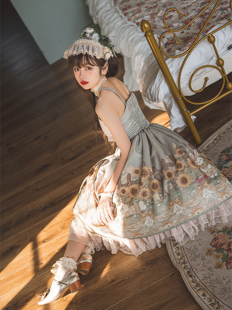 JSK & Lace Overall ♥Ready to Ship♥Sunflower Story♥Sweet Lolita Dress