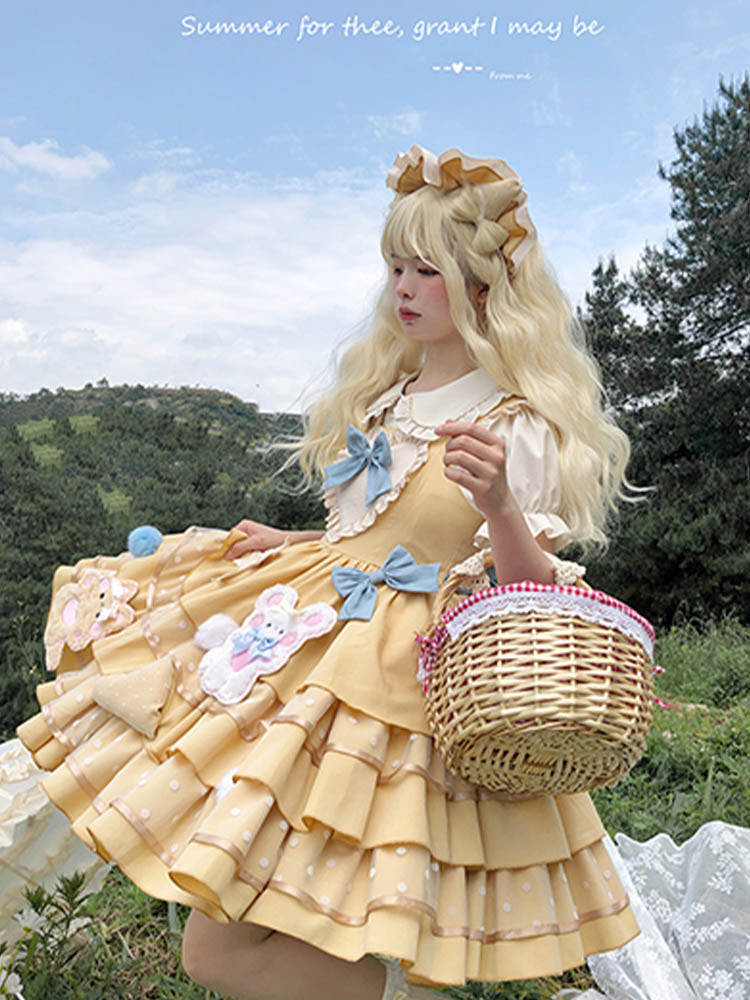 JSK Dress♥Ready to Ship♥ Cheese Bear ♥Sweet Lolita Dress