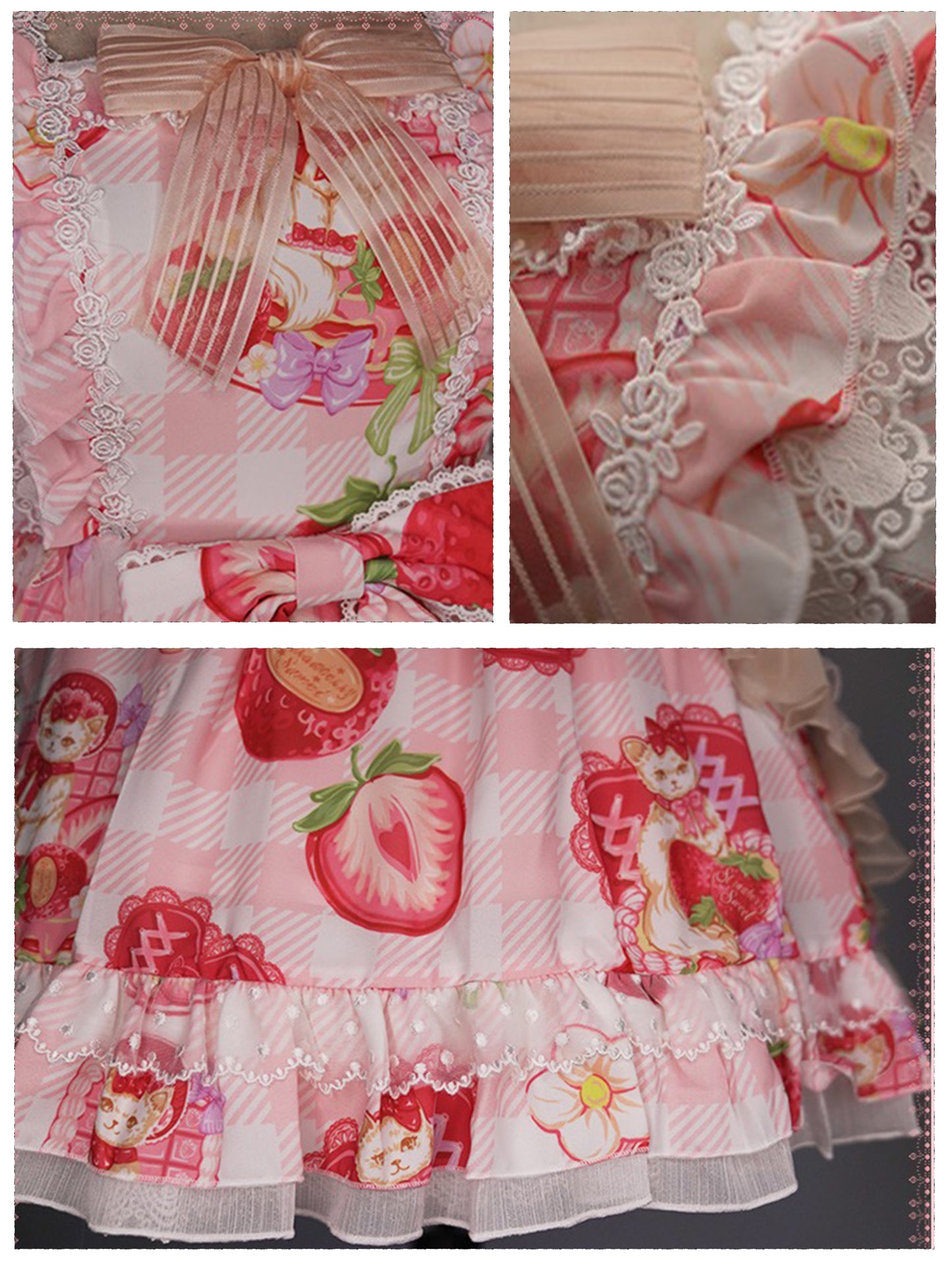 JSK ♥Ready to Ship♥Strawberry Kitty♥ Sweet Lolita JSK Dress