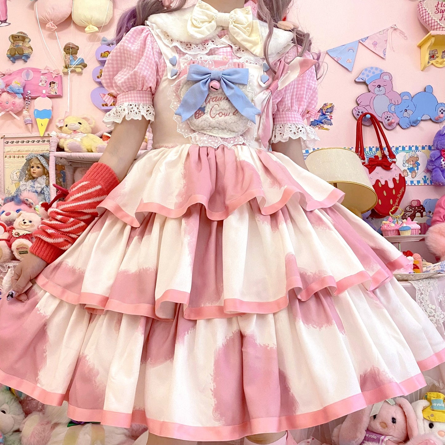 JSK Dress♥Pre-order 3 weeks♥ Strawberry Cow♥Sweet Lolita Dress