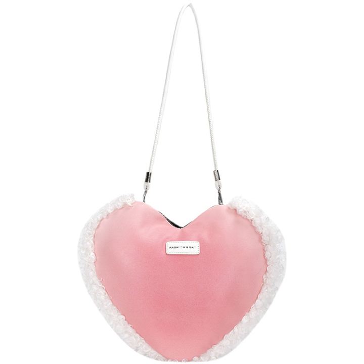 Lolita Pink Heart Shape Crossbody Bag