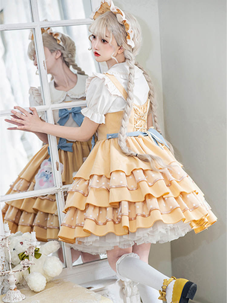 JSK Dress♥Ready to Ship♥ Cheese Bear ♥Sweet Lolita Dress