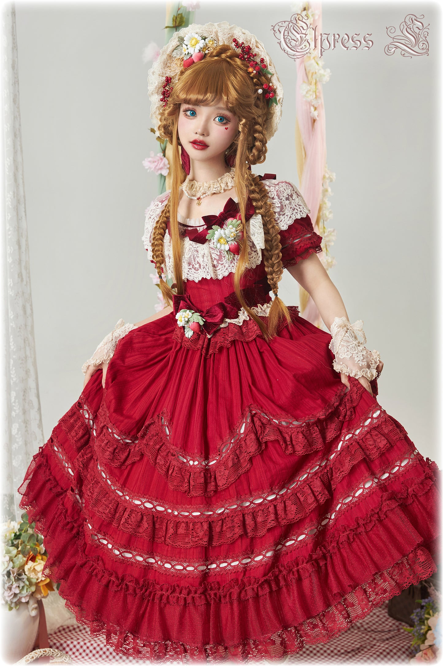 OP Dress Full Set♥Pre-order 3 months♥ Xingxiang Red Color ♥Sweet Lolita Dress