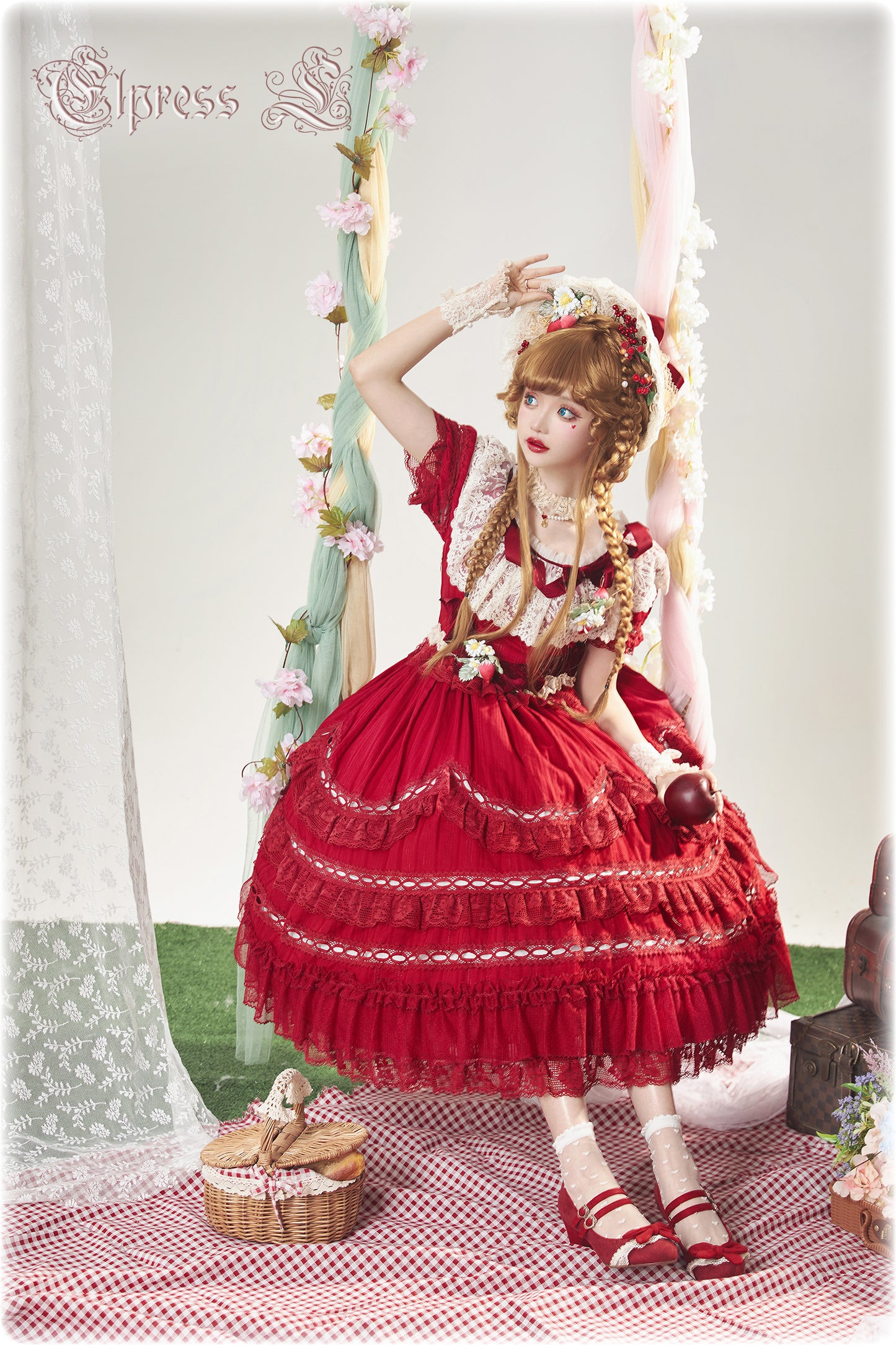OP Dress Full Set♥Pre-order 3 months♥ Xingxiang Red Color ♥Sweet Lolita Dress