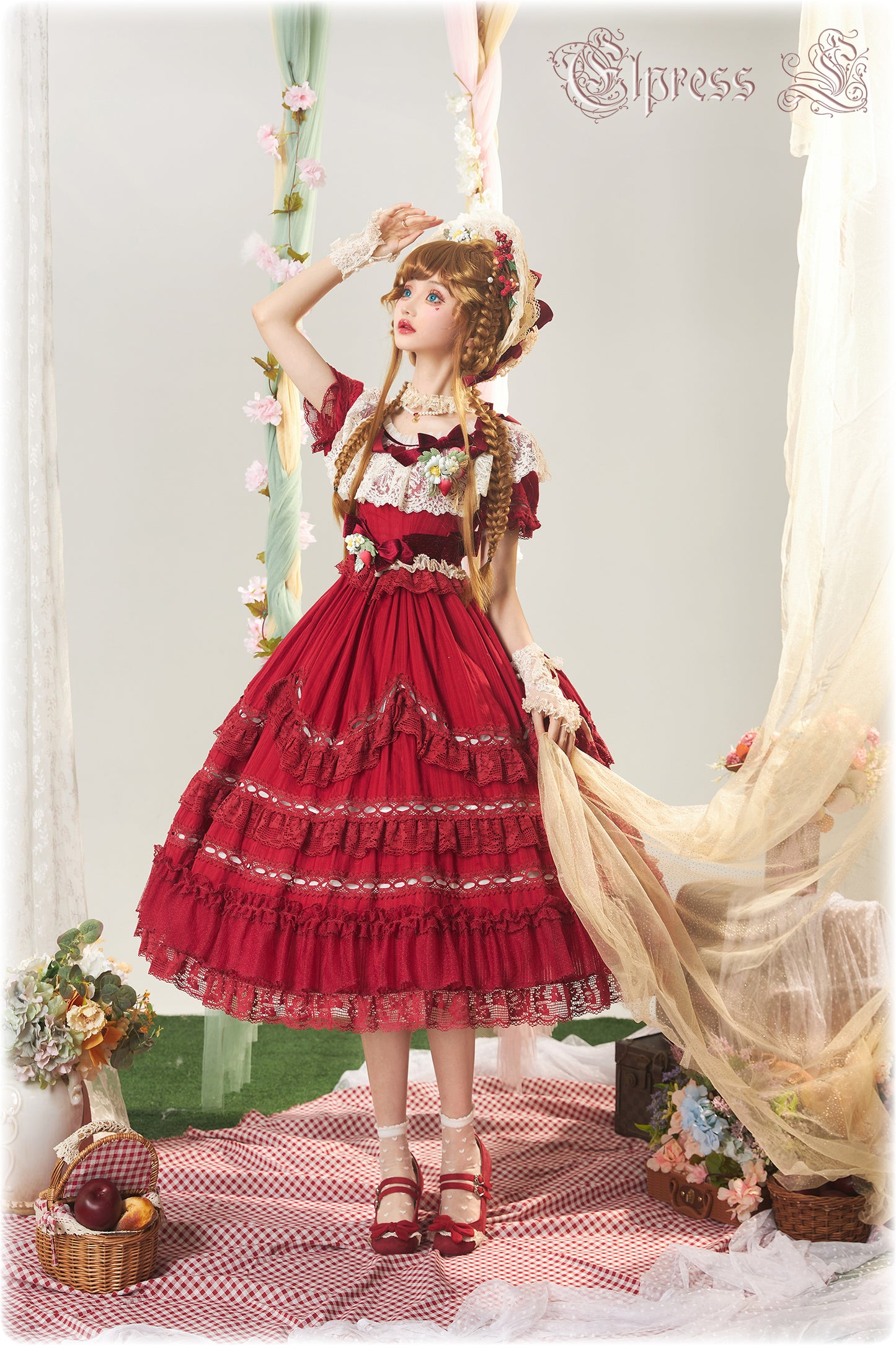 OP Dress Full Set♥Pre-order 3 months♥ Xingxiang Red Color ♥Sweet Lolita Dress