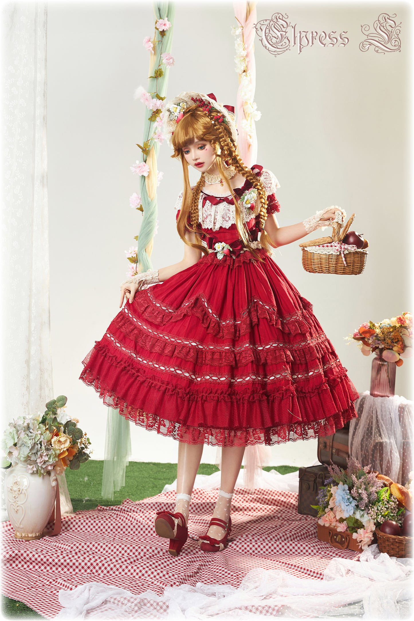 OP Dress Full Set♥Pre-order 3 months♥ Xingxiang Red Color ♥Sweet Lolita Dress