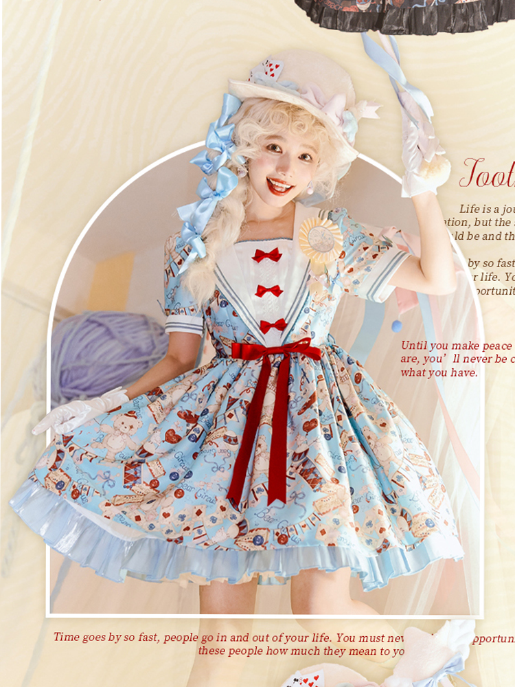 OP♥Ready to Ship♥Bear Circus♥Sweet Lolita Dress