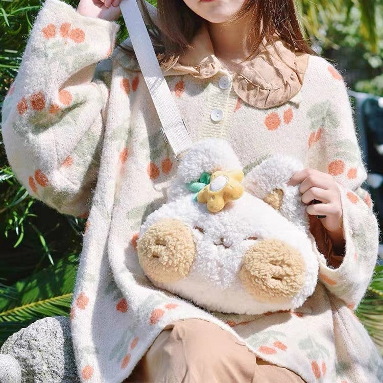 Sweet Kitty Lolita Plush Crossbody Bag by DRDR