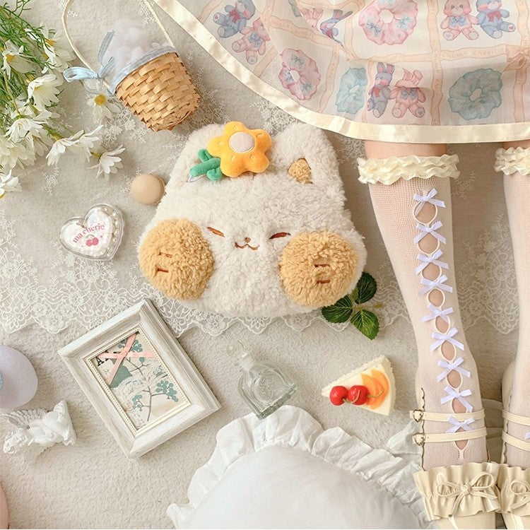 Sweet Kitty Lolita Plush Crossbody Bag by DRDR