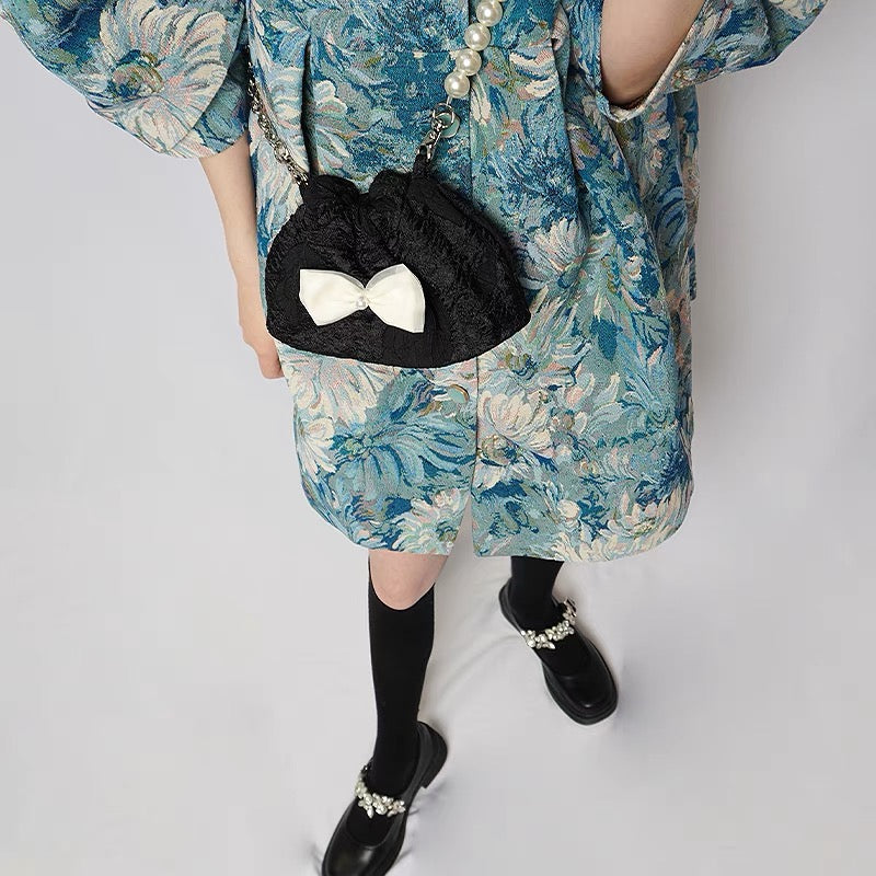 Black And White Bownot Cross-Body Bag