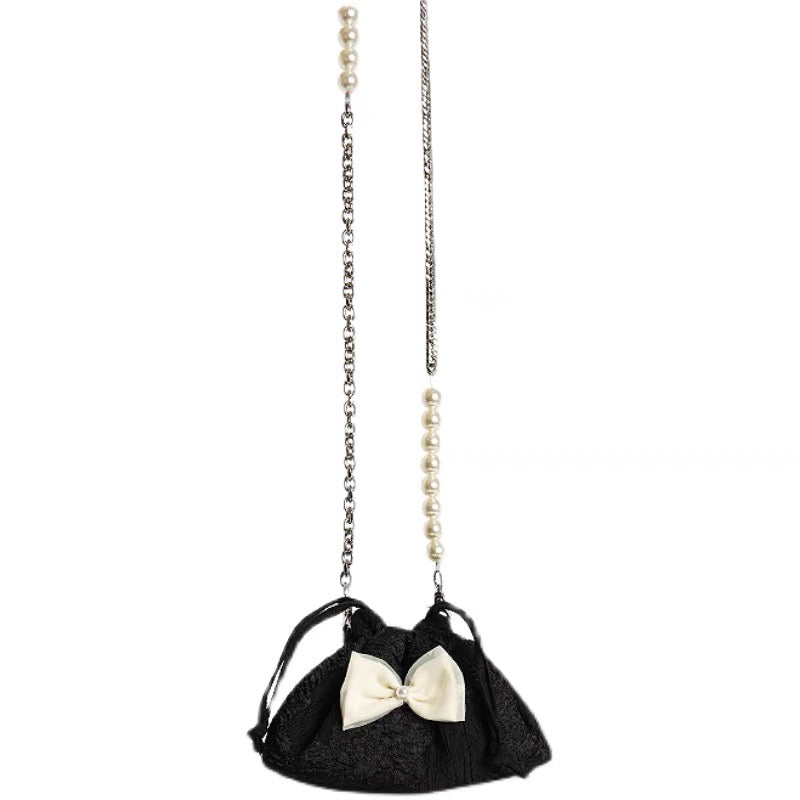 Black And White Bownot Cross-Body Bag