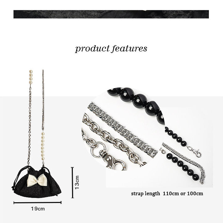 Black And White Bownot Cross-Body Bag