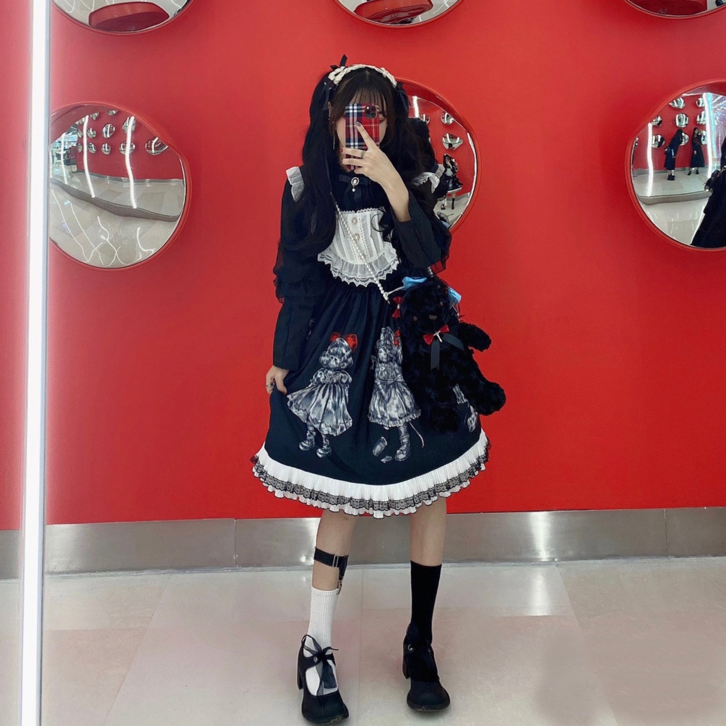 Gothic Dark Series Bear Cross-Body Bag