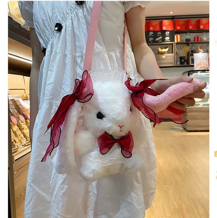 Cute Rabbit Solid Ribbon Hair Band Lolita Cross-body Bag