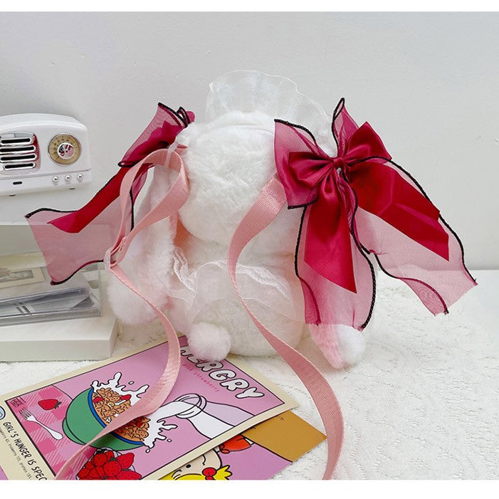 Cute Rabbit Solid Ribbon Hair Band Lolita Cross-body Bag