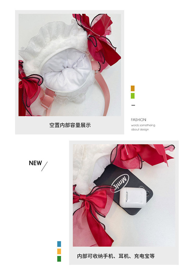 Cute Rabbit Solid Ribbon Hair Band Lolita Cross-body Bag