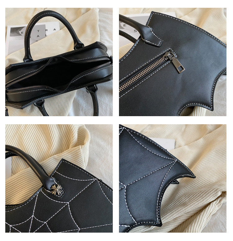 Gothic Bat Spider Web Handbag/Cross-Body Bag