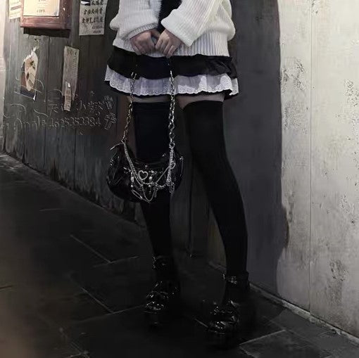Y2K Gothic Dumpling Pleated Shoulder Bag