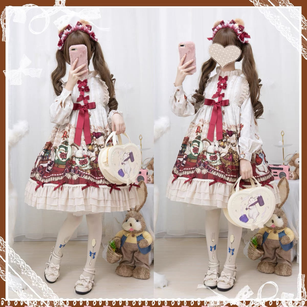 Rabbit Splashing Love Shaped Handbag/Corss-Body Bag