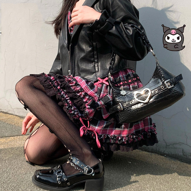 Crocodile Print Gothic Shoulder Bag By Sheep Puff