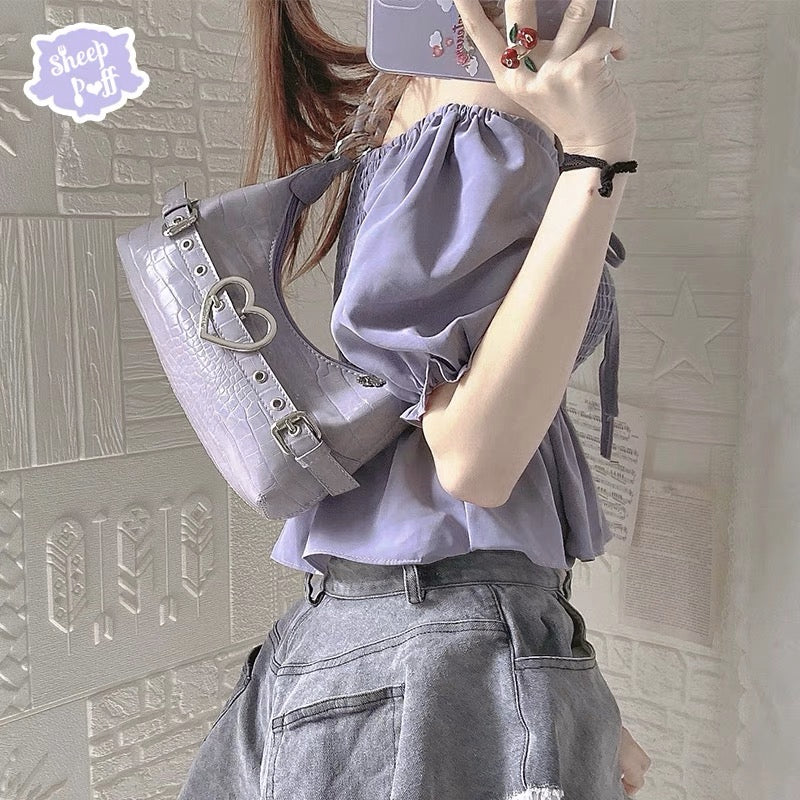 Crocodile Print Gothic Shoulder Bag By Sheep Puff