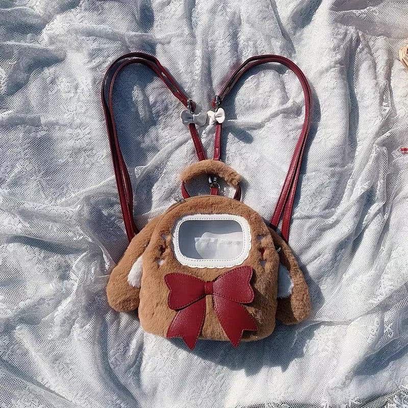 Fluffy Rabbit Bow Lolita Backpack