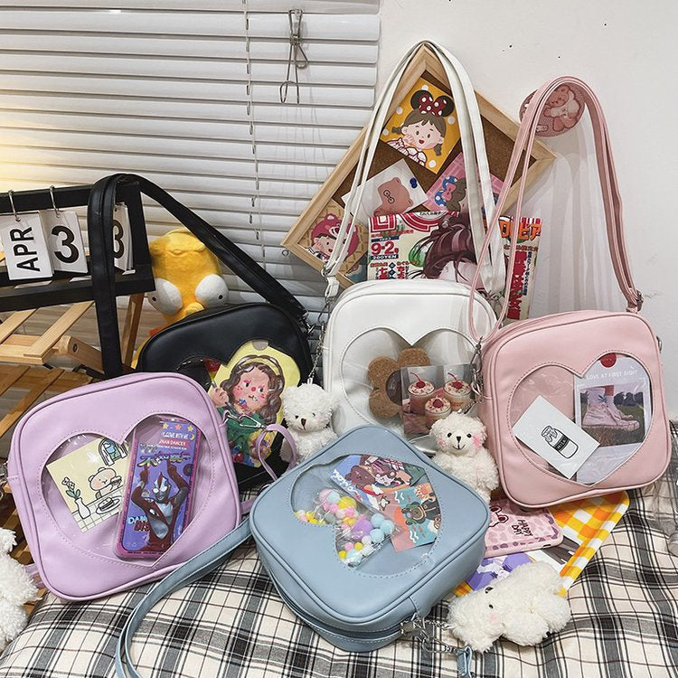 Love Transparent Pu Cross-body Bag