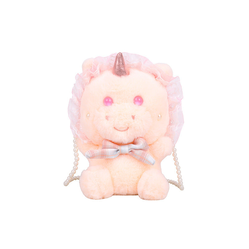 Cute One Horned Bear Plush Cross-Body Bag