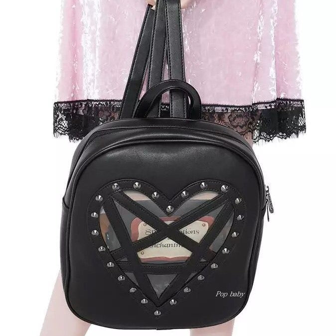 PU Love Shaped Gothic Backpack