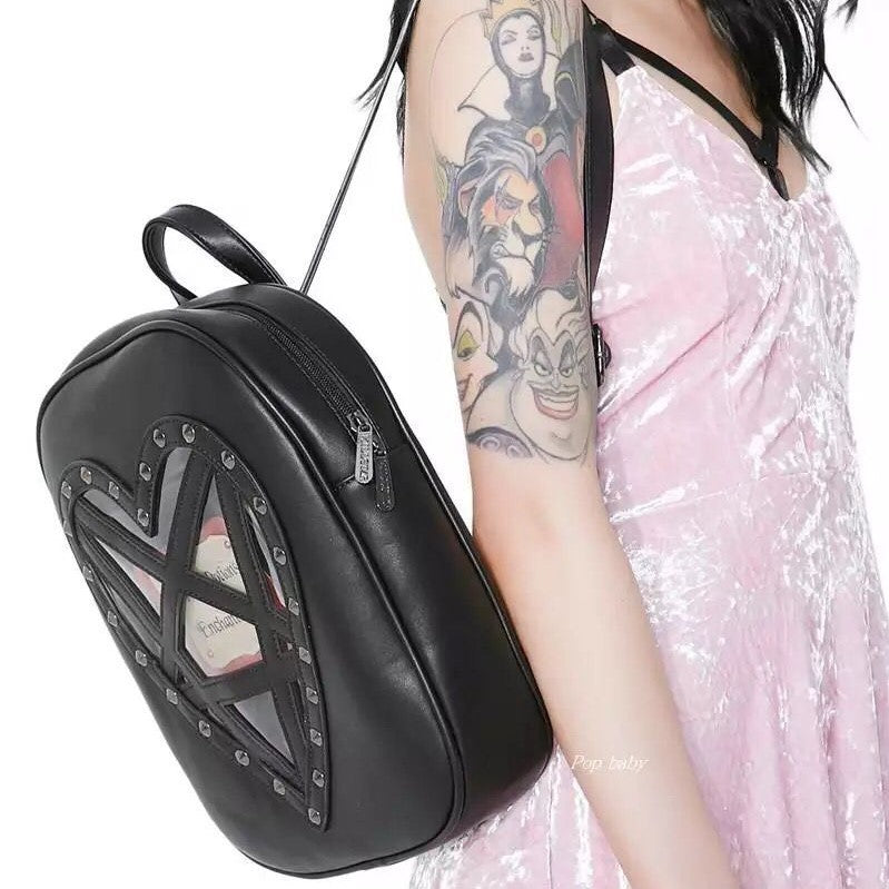 PU Love Shaped Gothic Backpack