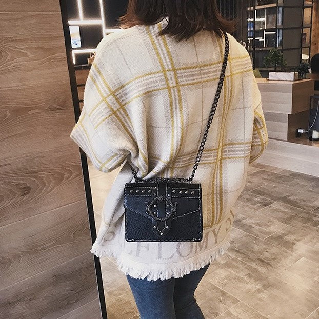 Gothic Embossed Metal Chain Bag