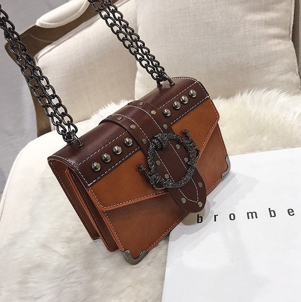 Gothic Embossed Metal Chain Bag