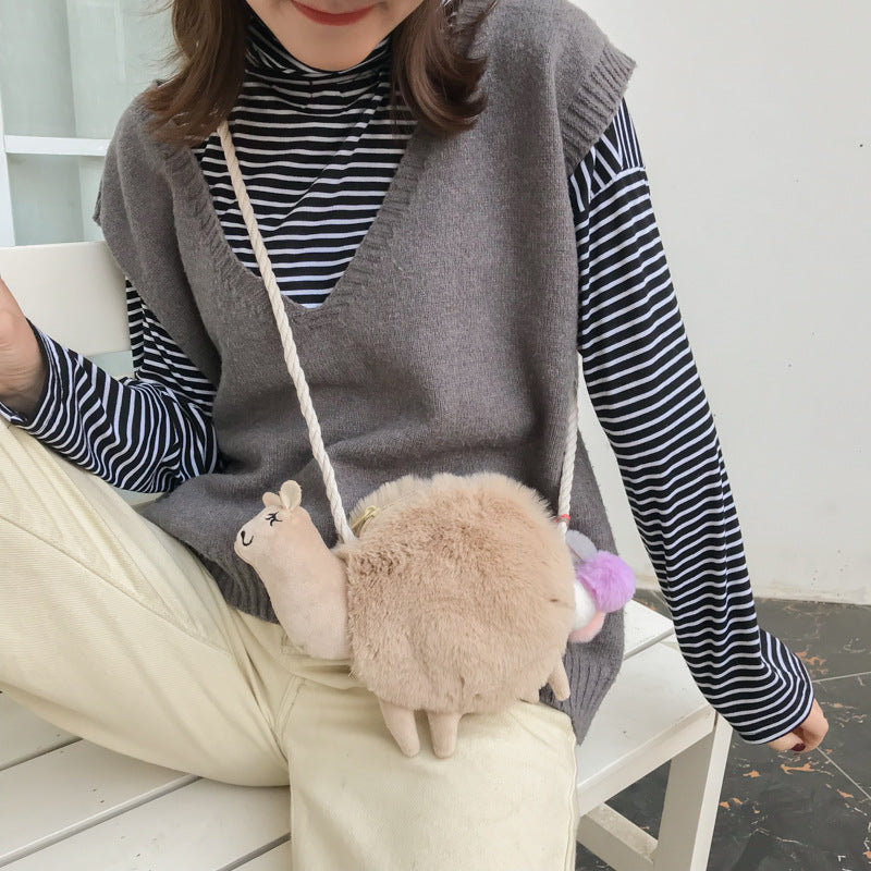 Alpaca Plush Cross-body Bag