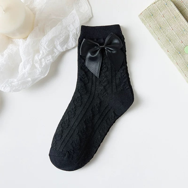 Cute Kawaii With Bows Knee Short Socks