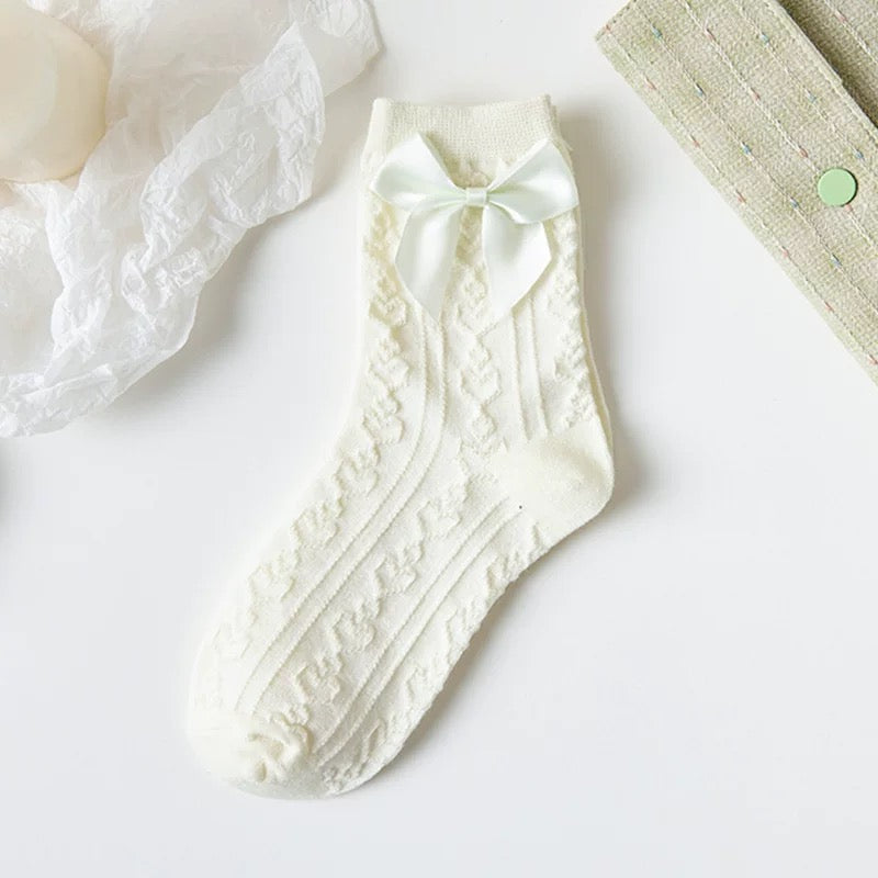 Cute Kawaii With Bows Knee Short Socks