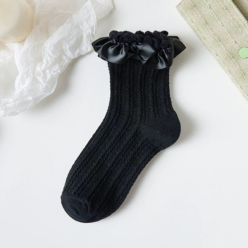 Cute Kawaii With Bows Knee Short Socks