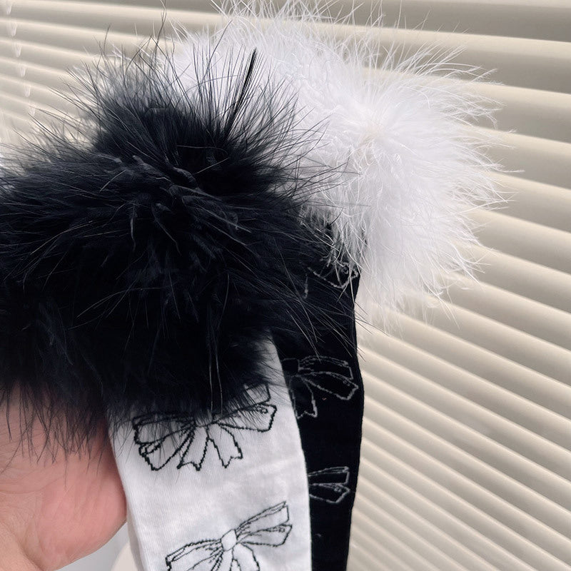 Fur Ball Top Over the Knee Socks