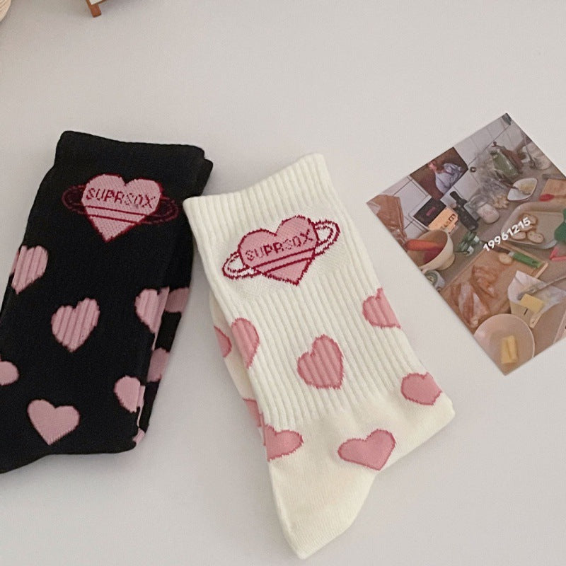 Heart Shaped Printed Lolita Socks