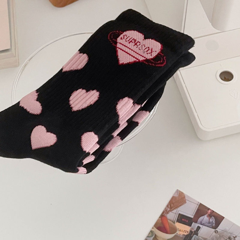 Heart Shaped Printed Lolita Socks