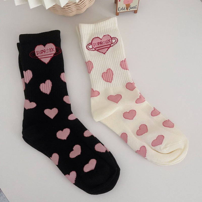 Heart Shaped Printed Lolita Socks