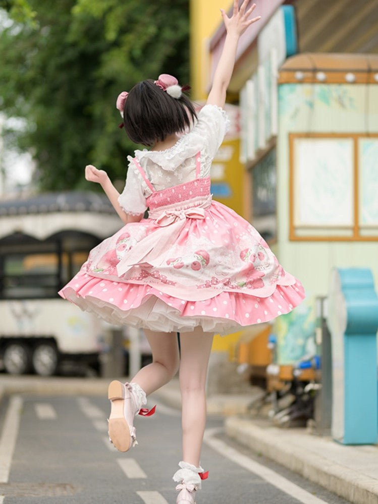 JSK/OP♥ Ready to Ship♥Peach Panda♥ Sweet Lolita Dress JSK/OP