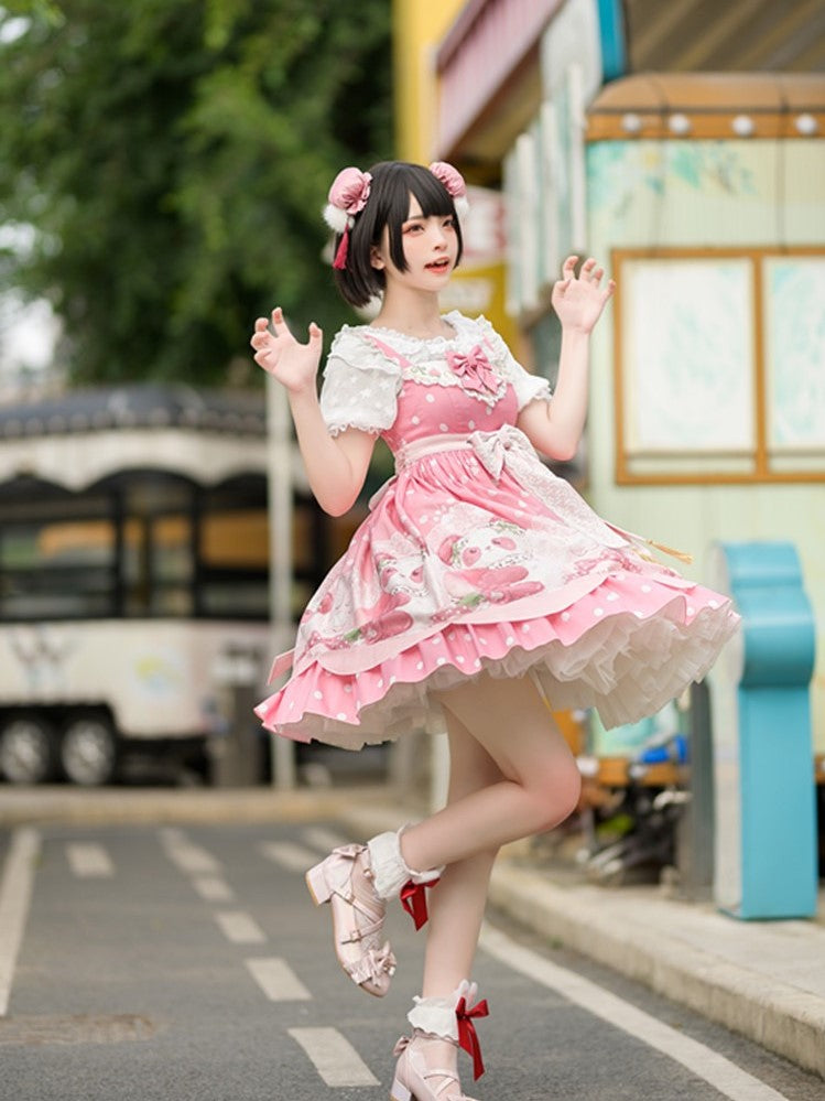 JSK/OP♥ Ready to Ship♥Peach Panda♥ Sweet Lolita Dress JSK/OP