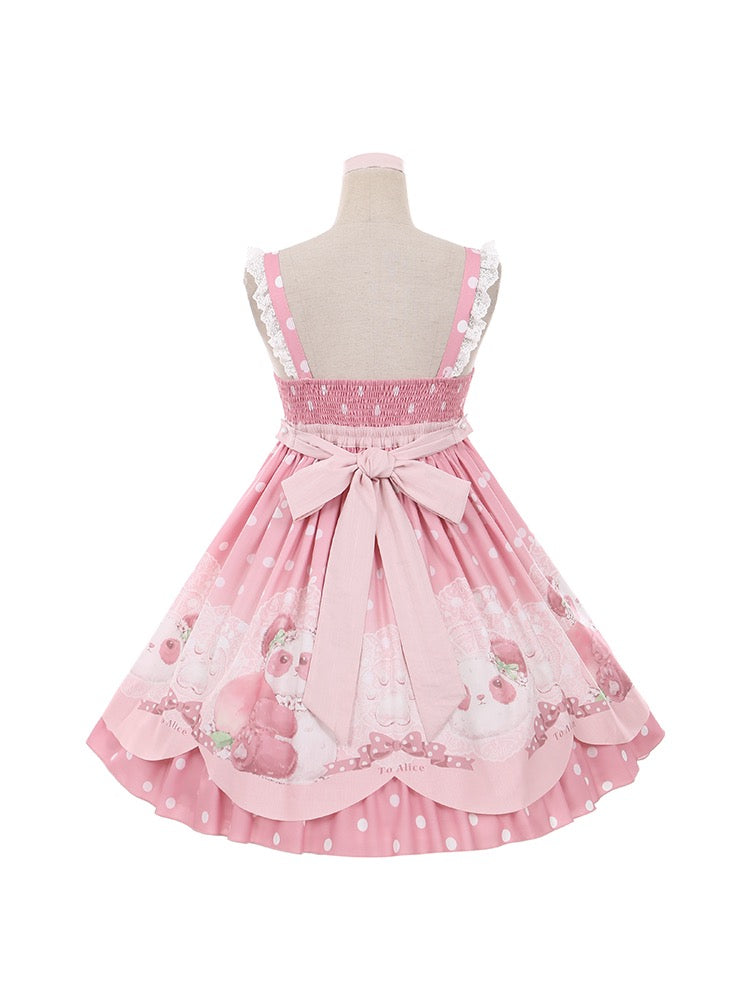 JSK/OP♥ Ready to Ship♥Peach Panda♥ Sweet Lolita Dress JSK/OP