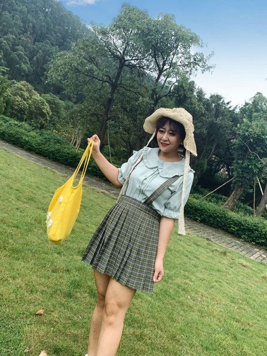 Agaric Hem Versatile Short-sleeved Blouse