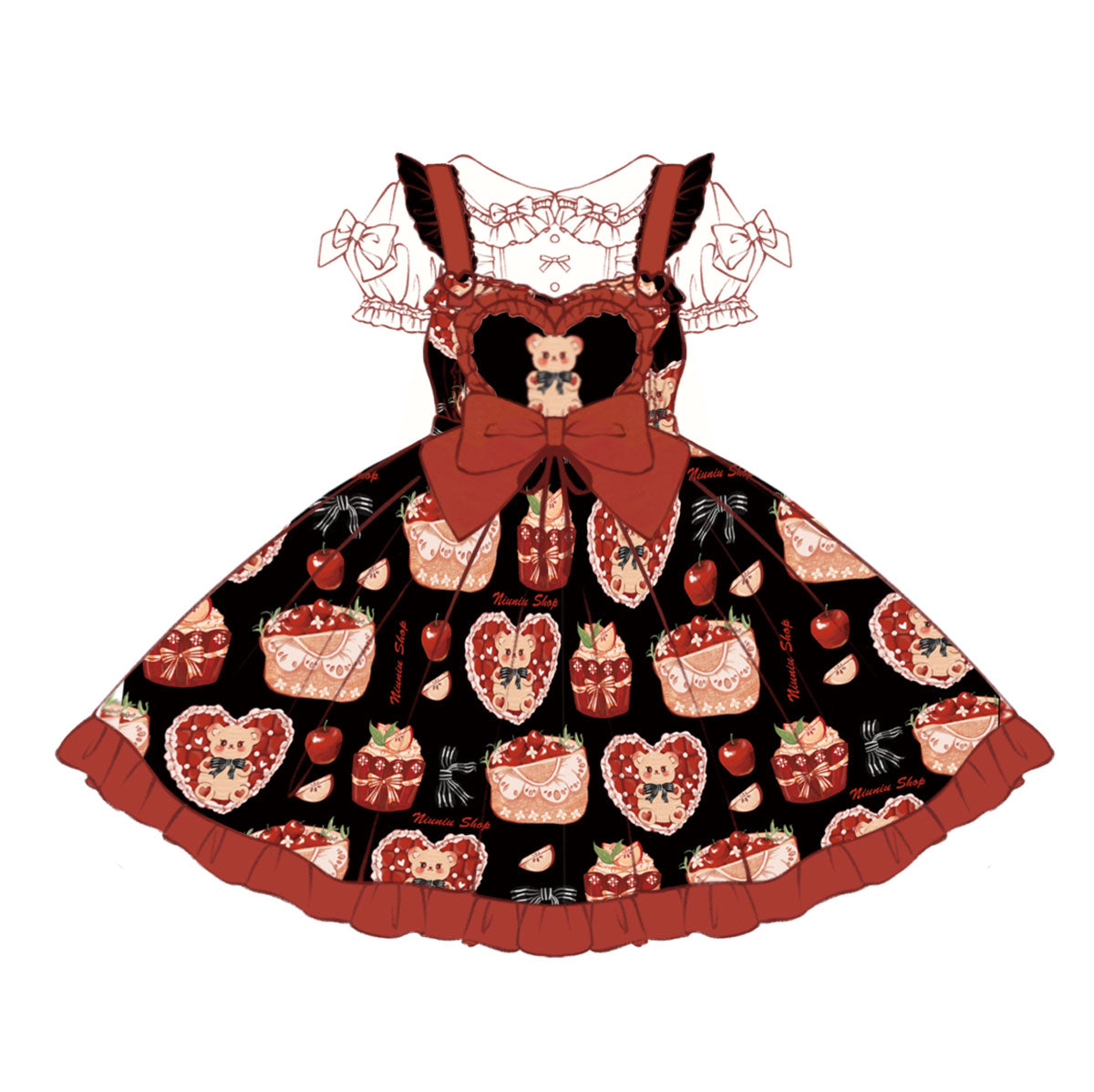 JSK Dress♥Ready to Ship♥ Apple Teddy ♥Sweet Lolita Dress