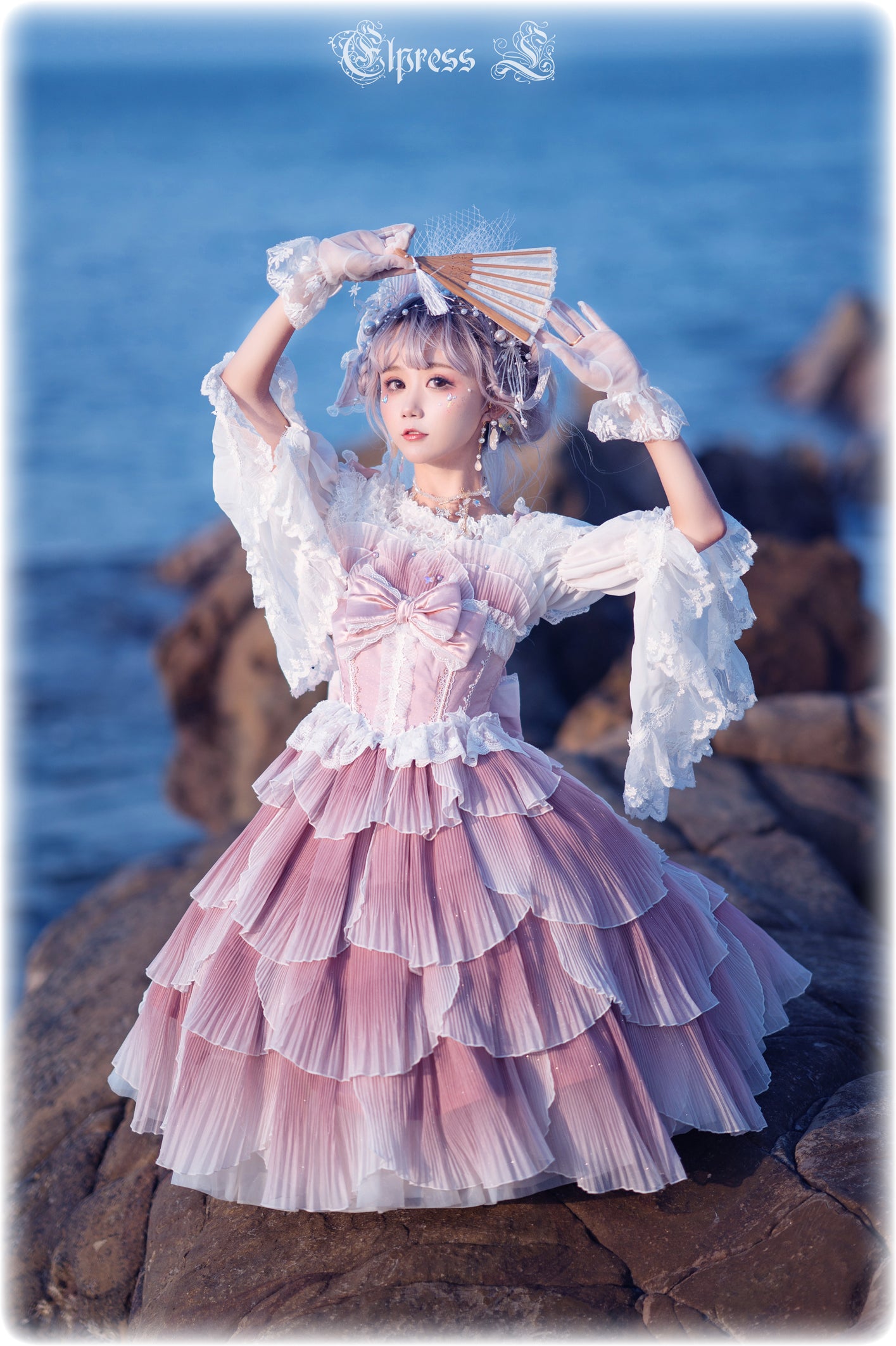 JSK Set♥Ready to Ship♥Fish Scale♥Elegant Hime Lolita Dress