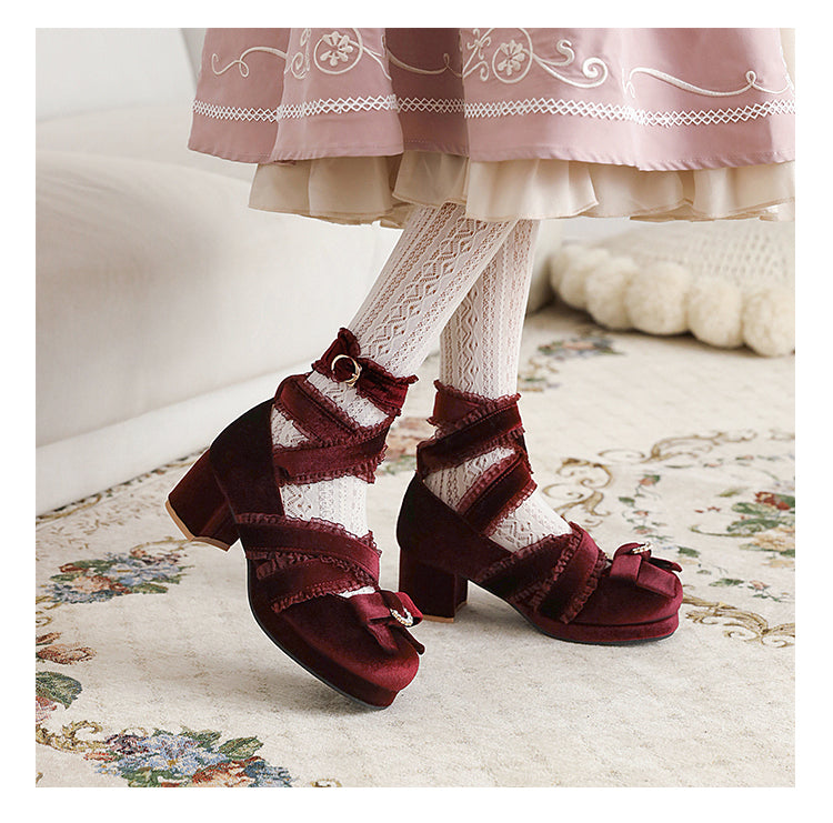 Elegant Gothic Lolita Low Heel Shoes