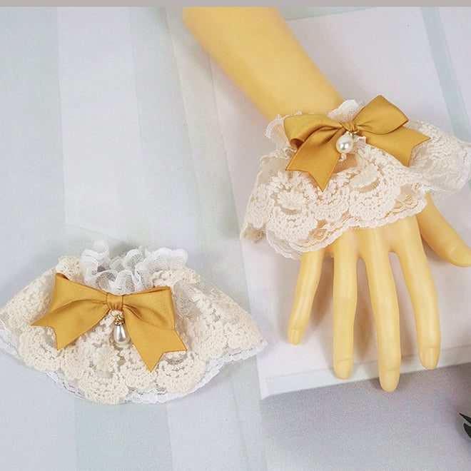 Lolita Straw Yellow Hair Accessories Cute Headbands Brooch Bracelets