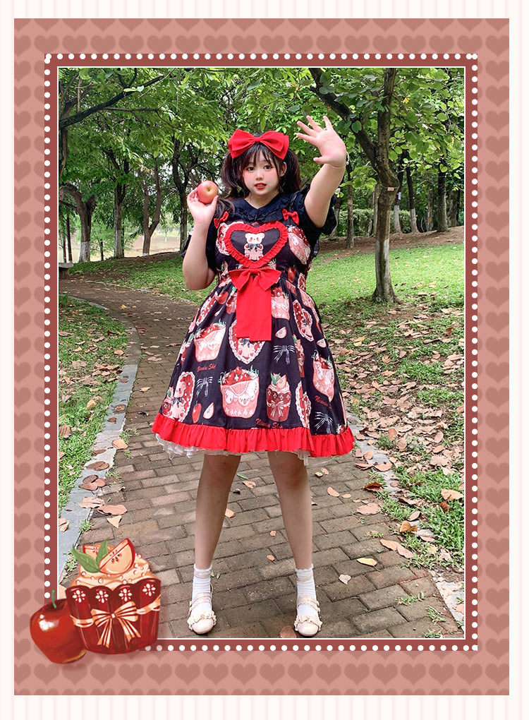 JSK Dress♥Ready to Ship♥ Apple Teddy ♥Sweet Lolita Dress